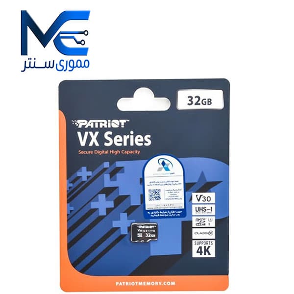 کارت حافظه microSDHC پاتریوت 32 گیگ مدل VX Series C10 U3 سرعت 90MB/s