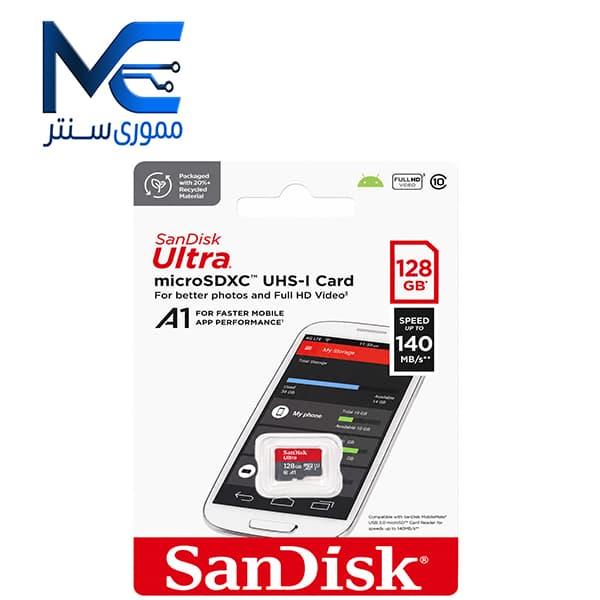کارت حافظه MicroSDXC سن دیسک مدل Ultra سرعت 140MB/s ظرفیت 128GB