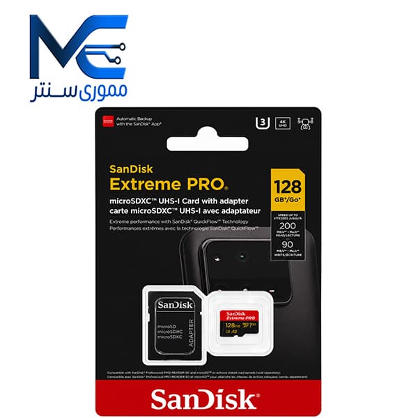 کارت حافظه MicroSDXC سن دیسک مدل Extreme Pro سرعت 200MB/s ظرفیت 128GB