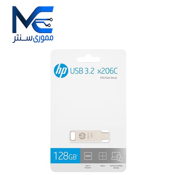 فلش مموری اچ‌پی مدل X206c ظرفیت 128 گیگابایت USB 3.2 Type-C