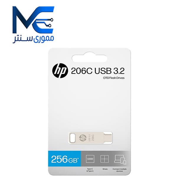 فلش مموری اچ‌پی مدل X206c ظرفیت 256 گیگابایت USB 3.2 Type-C