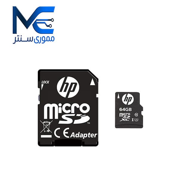 کارت حافظه MicroSDXC اچ پی 64 گیگ مدل U1 mi210 سرعت 100MB/s با آداپتور