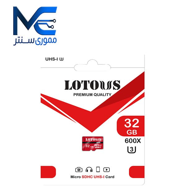 کارت حافظه microSDHC لوتوس 32 گیگابایت 600X مدل U3 سرعت 90MB/s