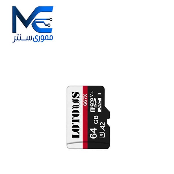 کارت حافظه microSDXC لوتوس 64 گیگابایت 667X مدل A2 سرعت 100MB/s