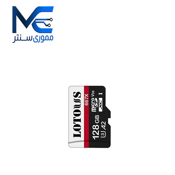 کارت حافظه microSDXC لوتوس 128 گیگابایت 667X مدل A2 سرعت 100MB/s
