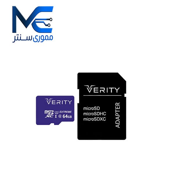 کارت حافظه microSDXC U3 وریتی 64 گیگابایت سرعت 80MB/s با آداپتور