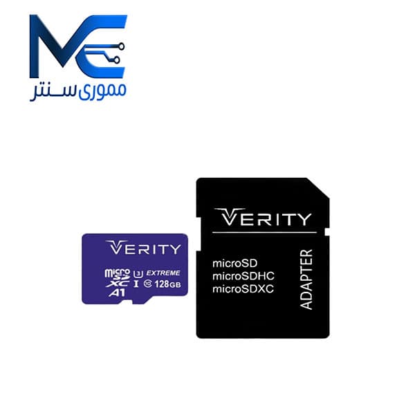 کارت حافظه microSDXC U3 وریتی 128 گیگ سرعت 80MB/s با آداپتور