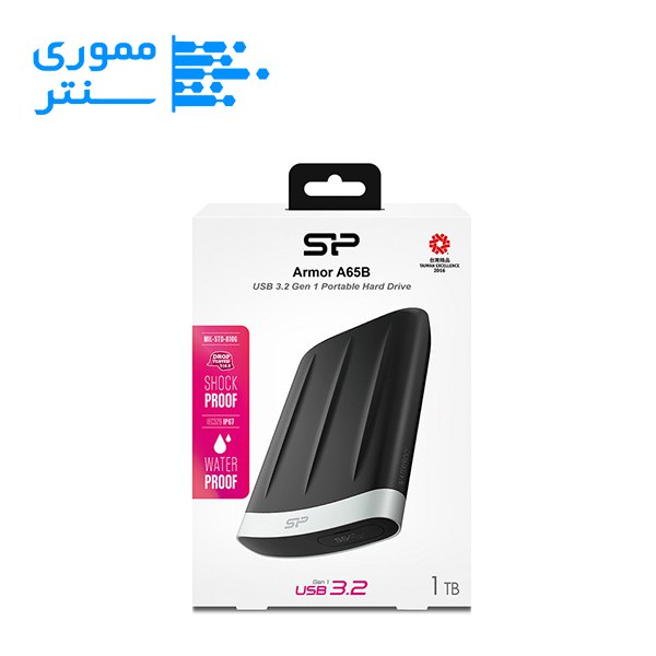 بسته بندی هارد اکسترنال سیلیکون پاور مدل Armor A65B ظرفیت 1 ترابایت