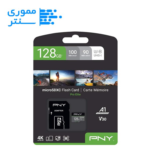 کارت حافظه microSDXC پی ان وای 128 گیگ مدل U3 - سرعت 100MB/s